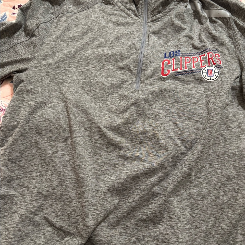 Fanatics Gray Los Angeles Clippers Crewneck Sweater